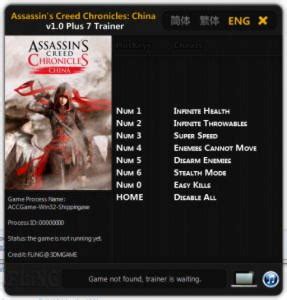 Assassins Creed Chronicles : Russia v1.0 Trainer +8.